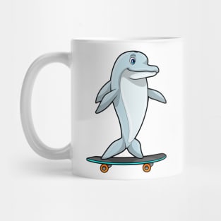 Dolphin as Skater with Skateboard Mug